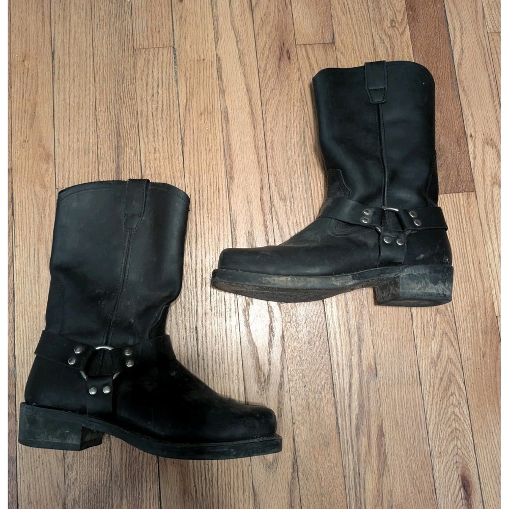 Cody James Thick Black Leather Harness Motorcycle Biker Boots Size 10.5 M